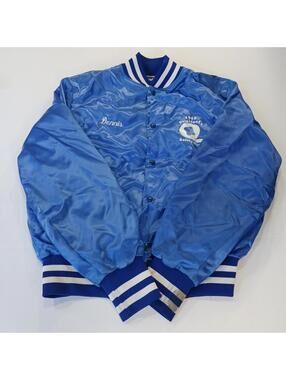 Vintage Holloway Minnesota Rubber Men's Satin Varsity Baseball Jacket Size XL